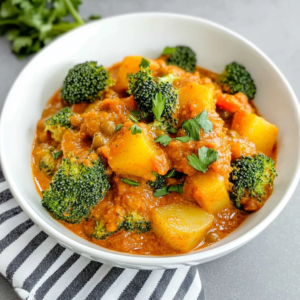 A bowl of food with broccoli and potatoes.